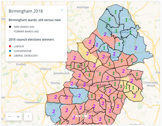 Election Map Birminghams New Districts On Top Of Former Ones With Their Past Results Steve 1236